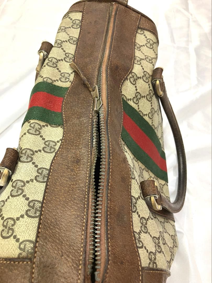 GUCCI グッチ　ボストンバッグ GG柄　シェリーライン