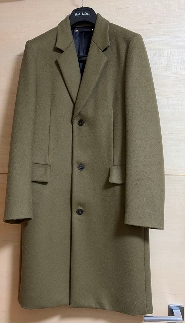 【美品】Paul Smith ポール・スミス　チェスターコート M カーキ