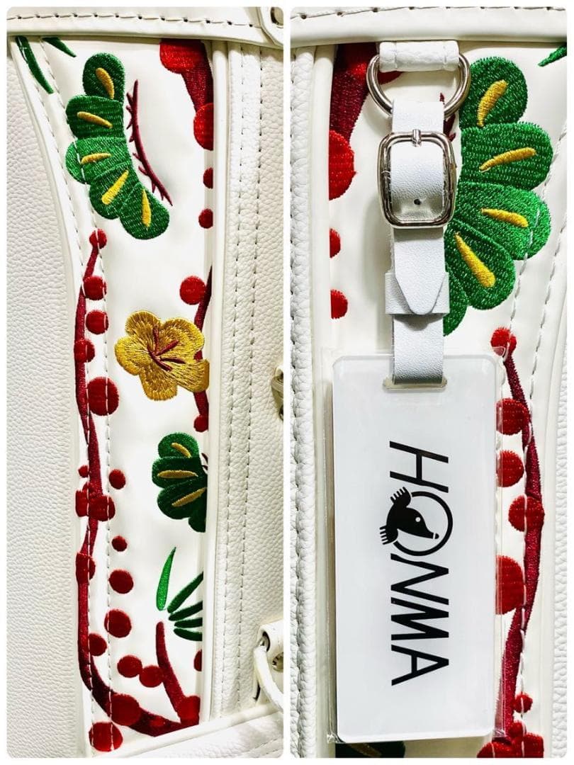 【新品未使用】最高級 ホンマ 会津絵 カート式 キャディバッグ ホワイト