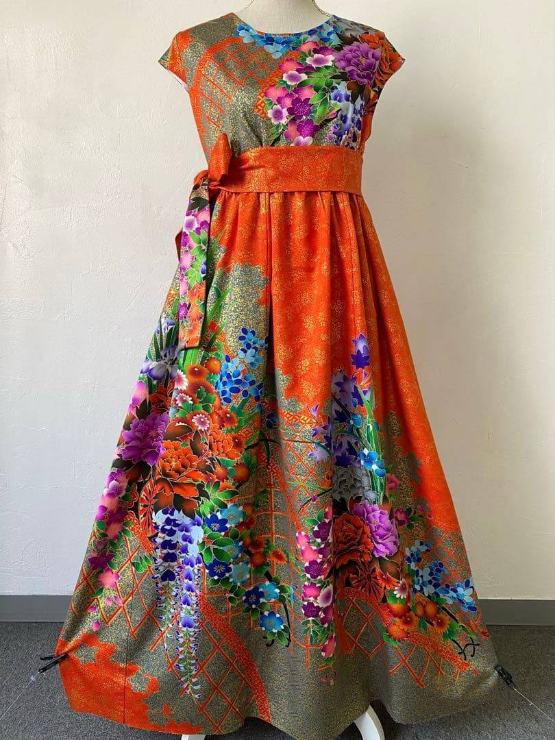 3235 着物　リメイク　ドレス　ワンピース