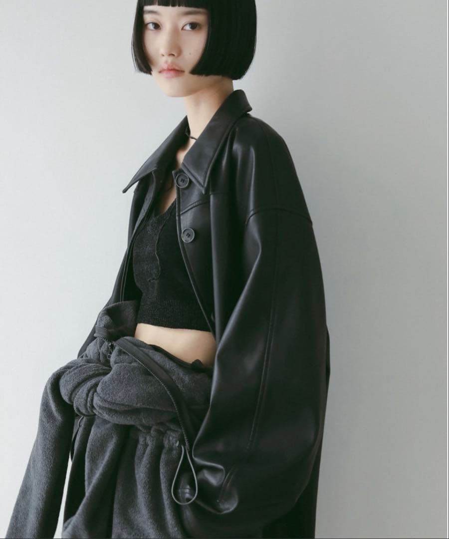 anuke アンヌーク　エコレザーオーバージャケット