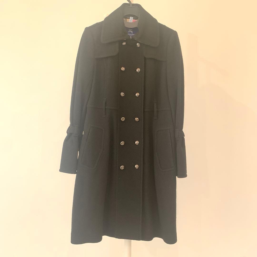 美品　BURBERRY バーバリーブルーレーベル ウール　ロングコート 38