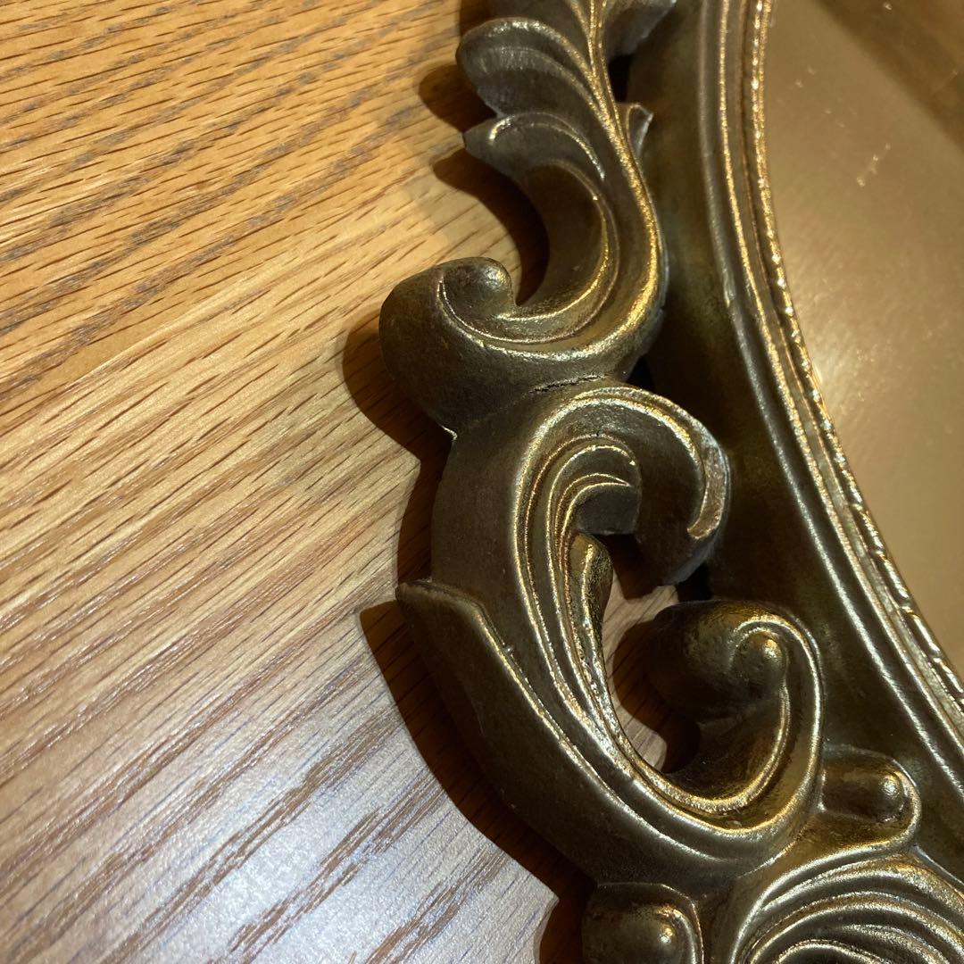 アンティーク　鏡　ゴールドフレーム　オーバル