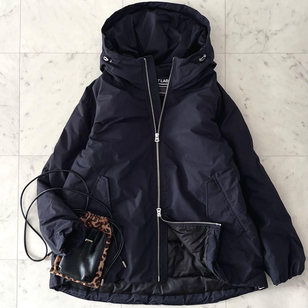 定価6,6万＊ロフトラボ フーデッドミドルダウンジャケット JEAN-2 紺