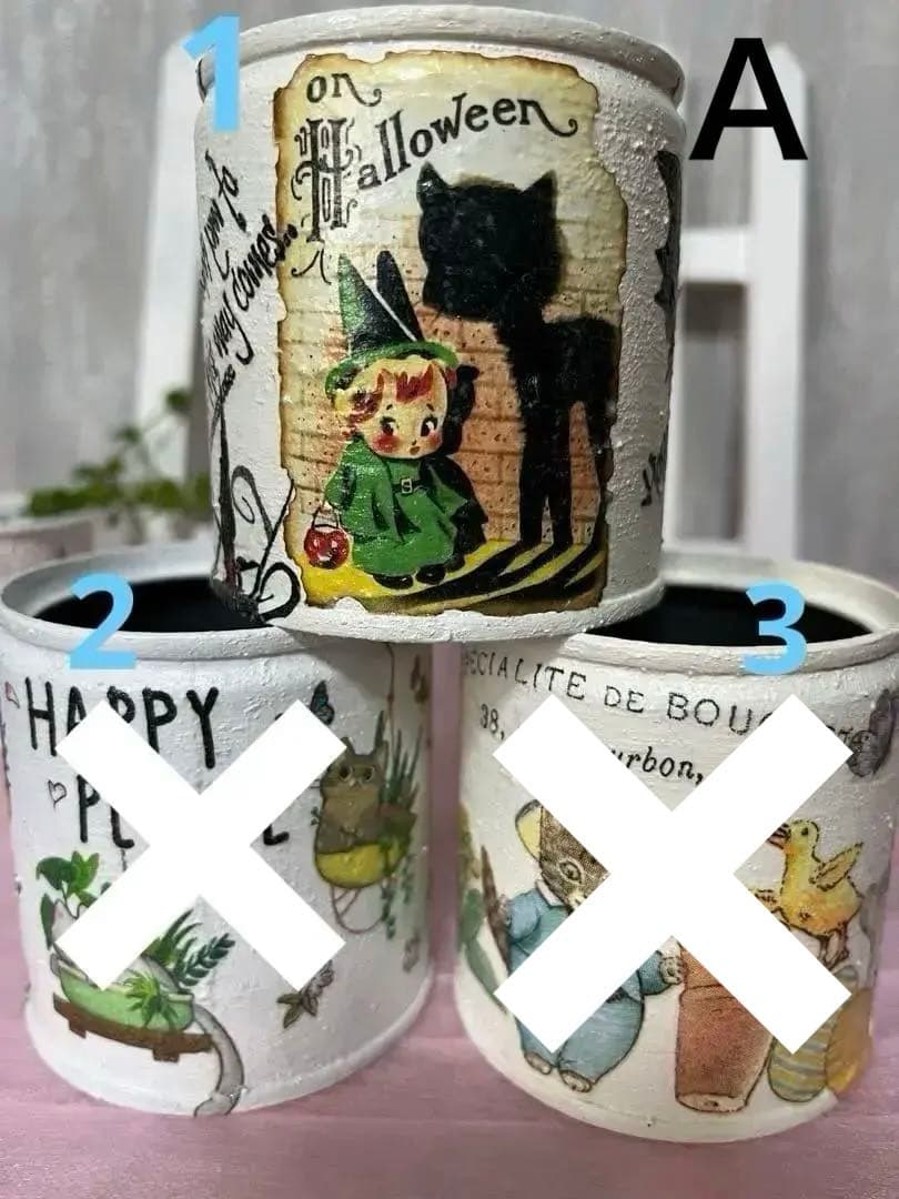 リメ缶Ａ　色々デコパージュ♡ バラ売り1個.400円