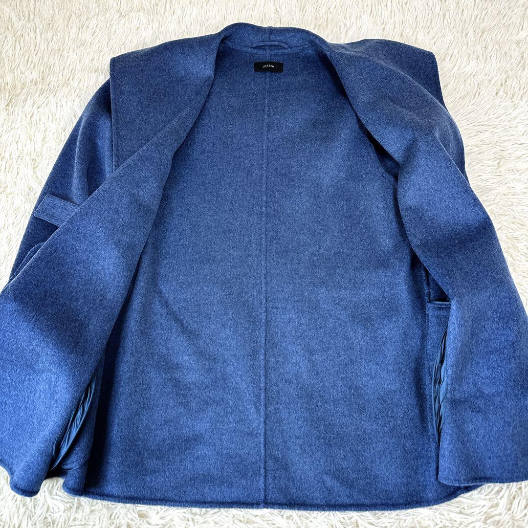 JOSEPH ジョセフ カシミヤ リバージャケット 女優襟 ベルト付き 軽い