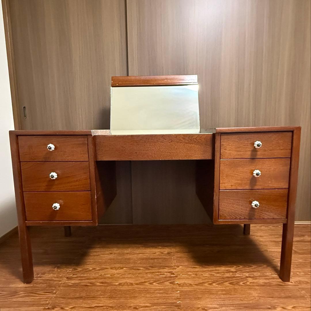 【現地引取】北欧デンマーク ミッドセンチュリー デスクドレッサー 無垢板