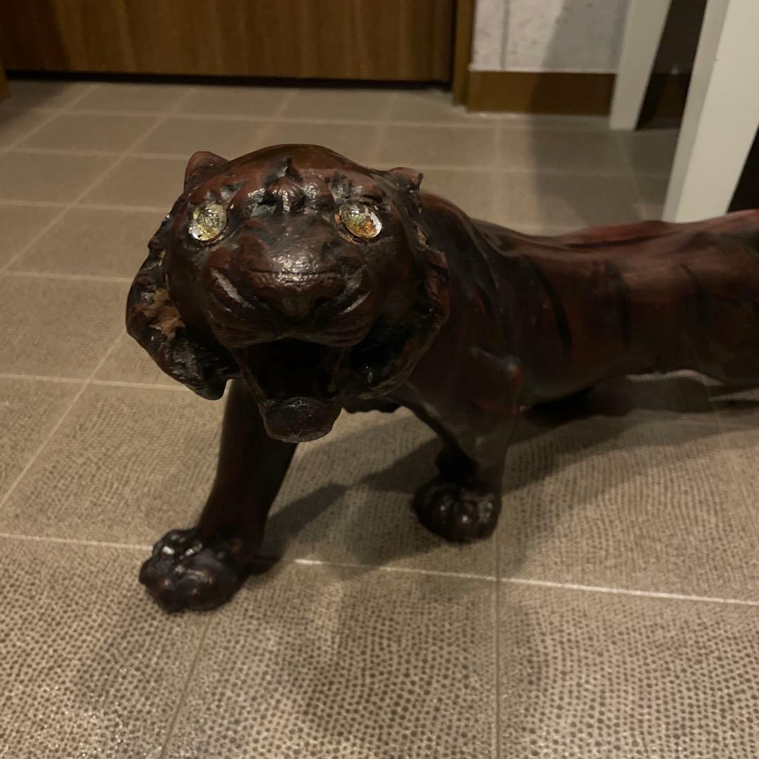 トラの置物　ヴィンテージ　昭和レトロ　タイガー　ミッドセンチュリー