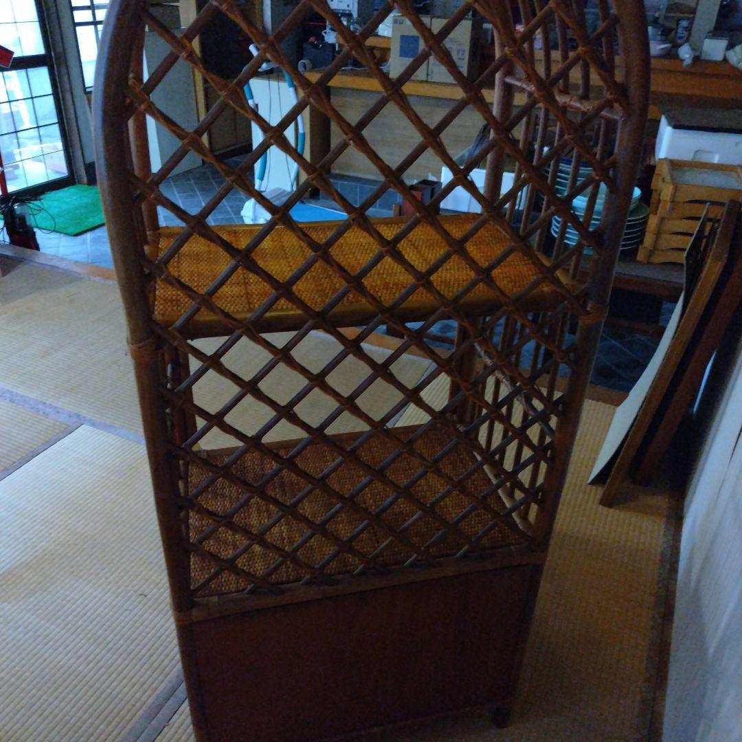 ラタン製オープンシェルフ 3段　藤ラック　本棚