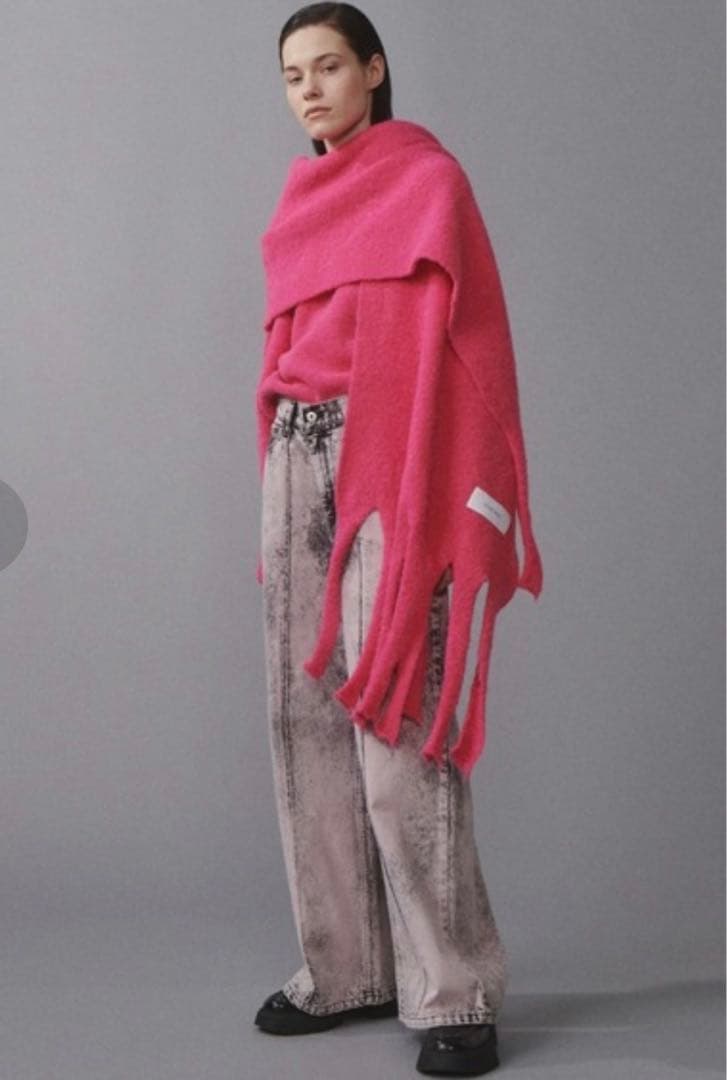 新品タグ付き　ルシェルブルー　ピンク　アルパカ　ボリューム◎マフラー　ストール