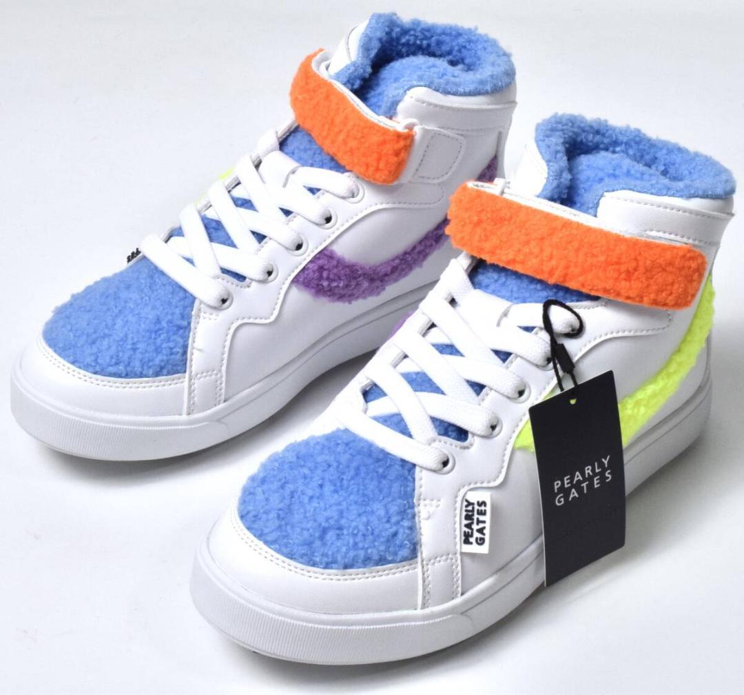 未使用4.1万 パーリーゲイツ ミドルカット ボア ゴルフシューズ 23cm