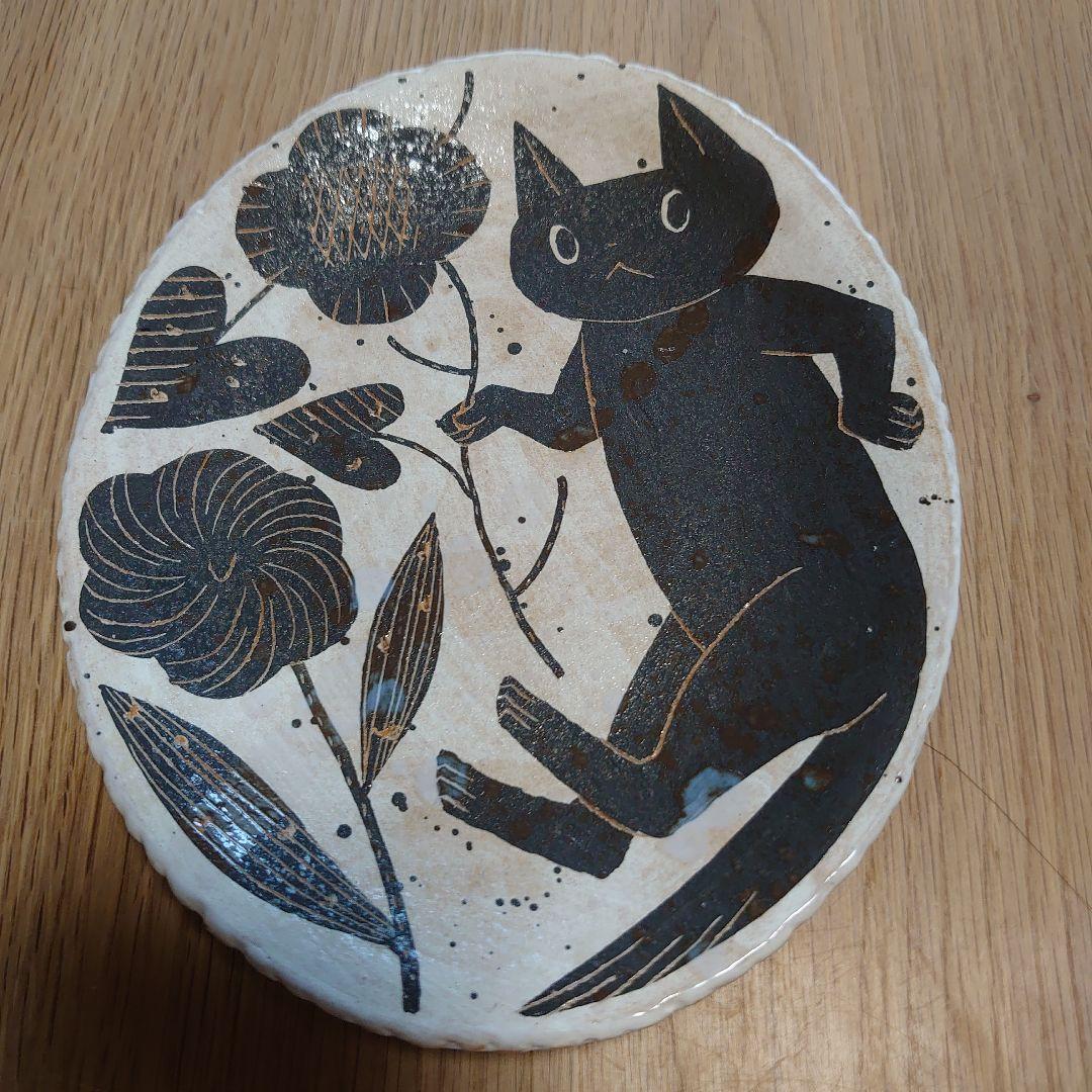 最終価格＊鹿児島睦さん　オーバル皿　ネコ