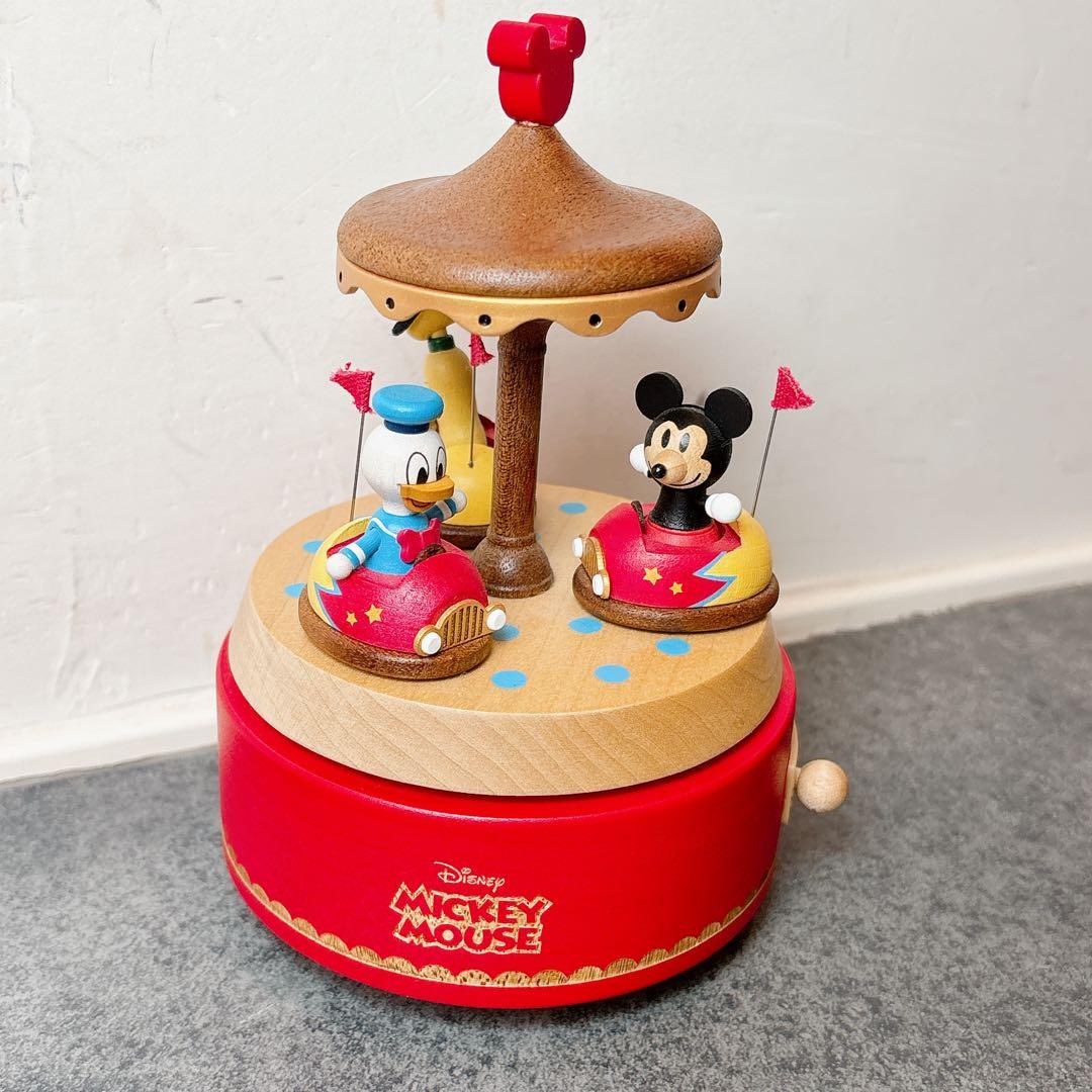 極美品 ディズニー 木製からくりオルゴール ミッキー ドナルド グーフィの遊園地
