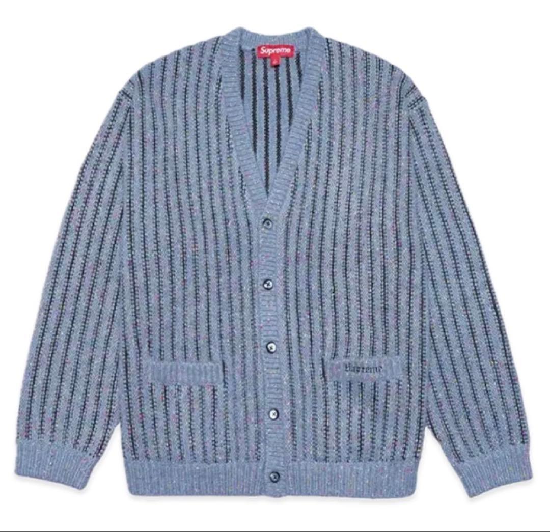 Supreme ストライプ カーディガン グレー