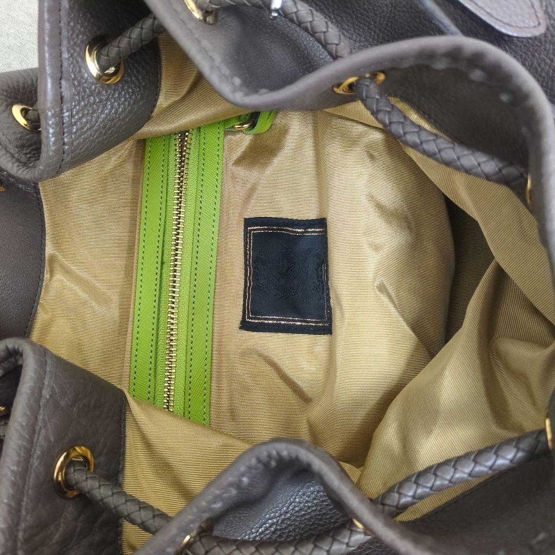 タグ付き　ADMJ 大きめ 巾着 3way ショルダーバッグ モカグレージュ