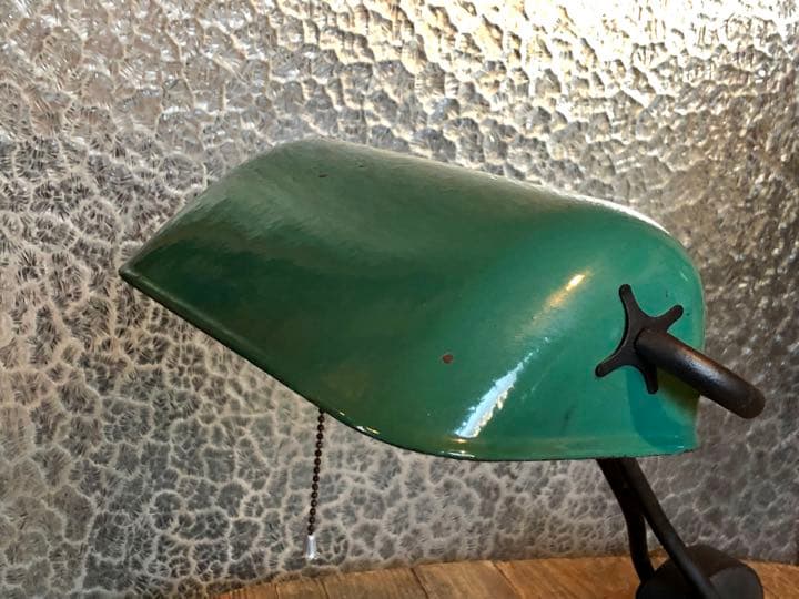 ヴィンテージランプ ホーロー シェード デスクランプ 卓上照明 バンカーズライト