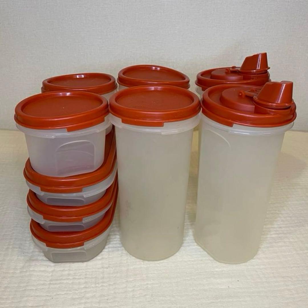 美品 タッパーウェア ＭＭだ円 ディスペンサー９個セット食品保存容器