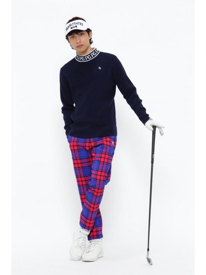 【新品】パーリーゲイツ ウール＆カシミヤ ニットプルオーバー ネイビー サイズ２