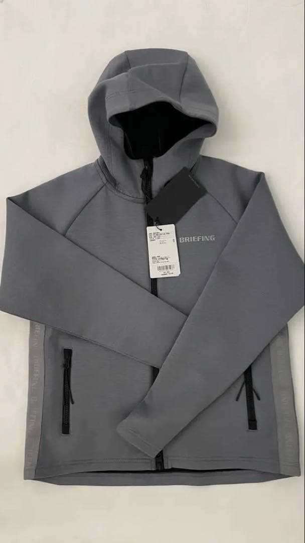 BRIEFING フード付きグレーパーカー