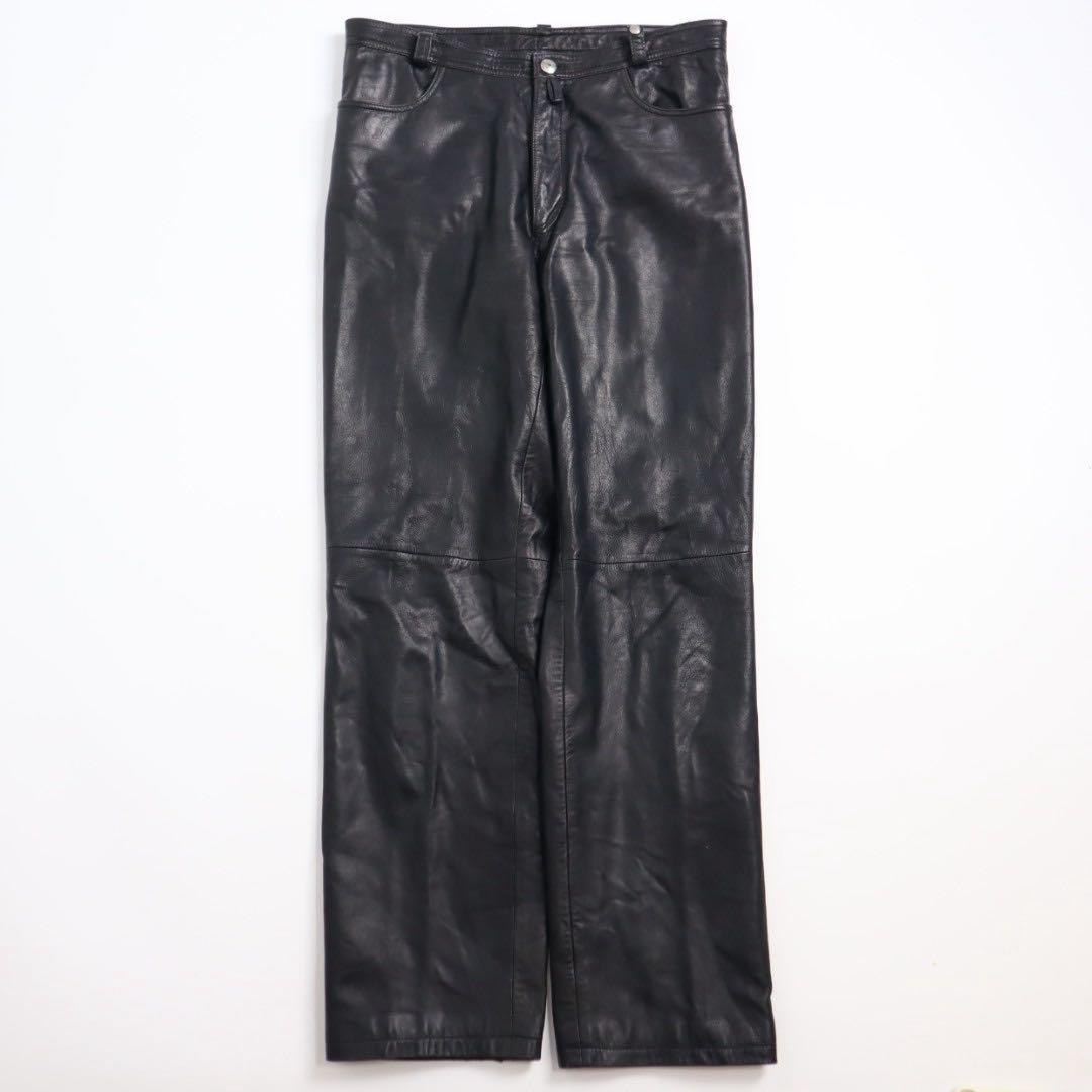 パンツ versace classic v2 archive leather pants