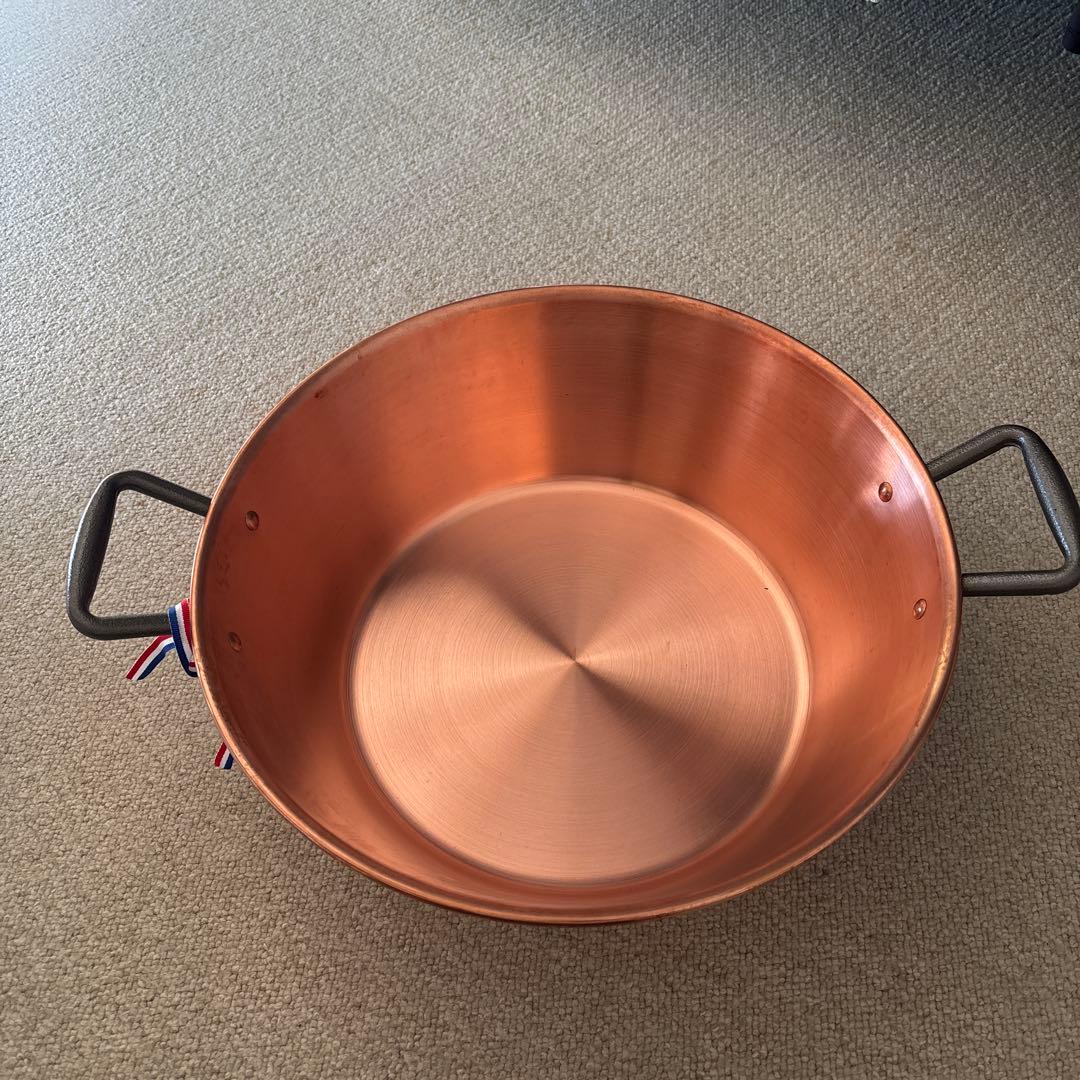 Cuivres France（キュイーヴル・フランス） 銅製両手鍋 保存袋付き