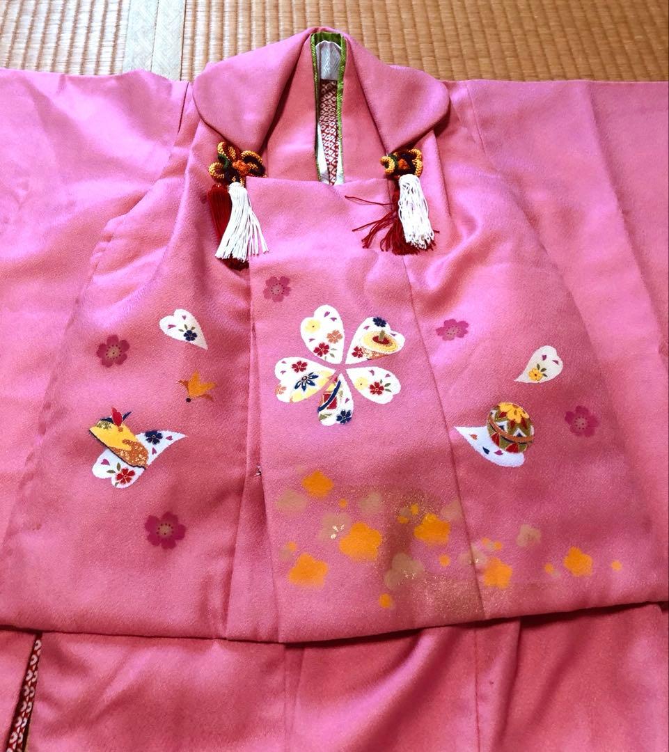 七五三3歳~5歳 無地ピンク 着物