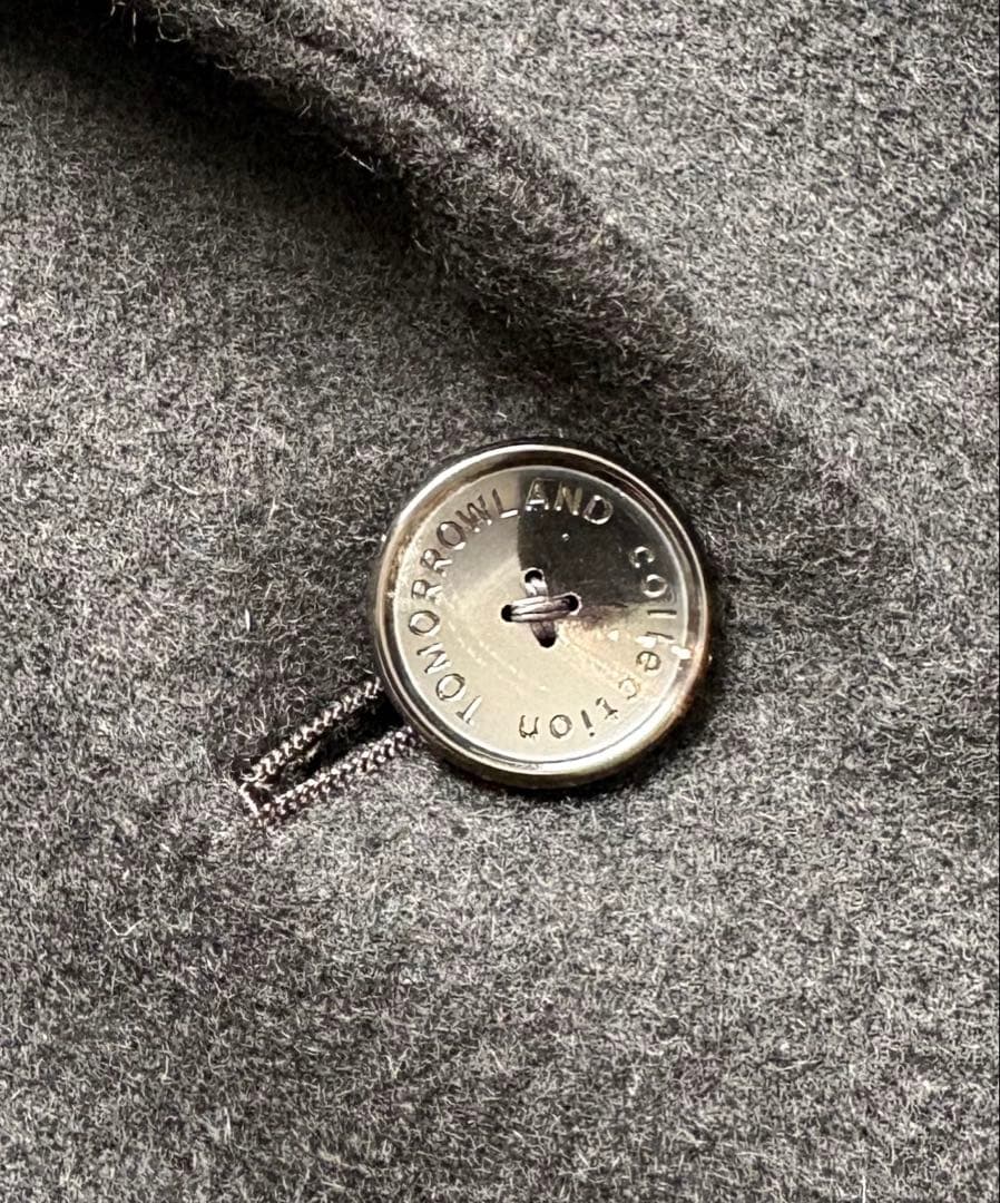 TOMORROWLAND カシミヤ混 ウールチェスターコート 黒 38 9号 M