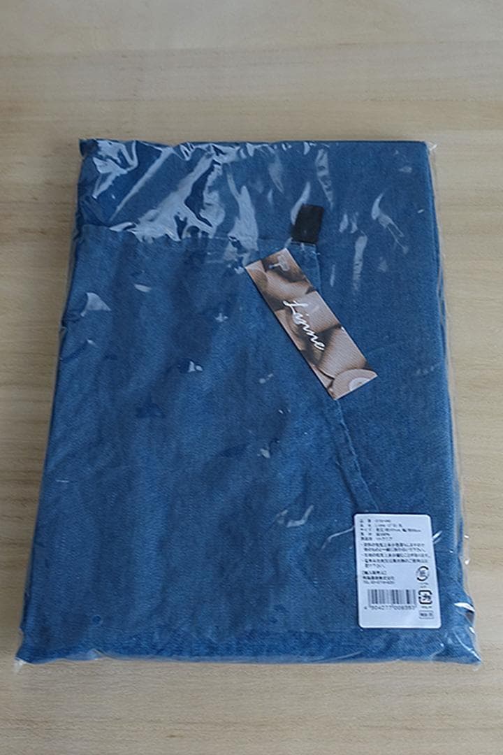 リトアニア製　Linne　リネン/麻　キッチンエプロン BL