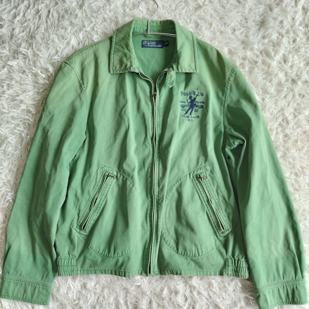 希少✨ポロラルフローレン　スイングトップ　ブルゾン　グリーン　古着　雰囲気◎