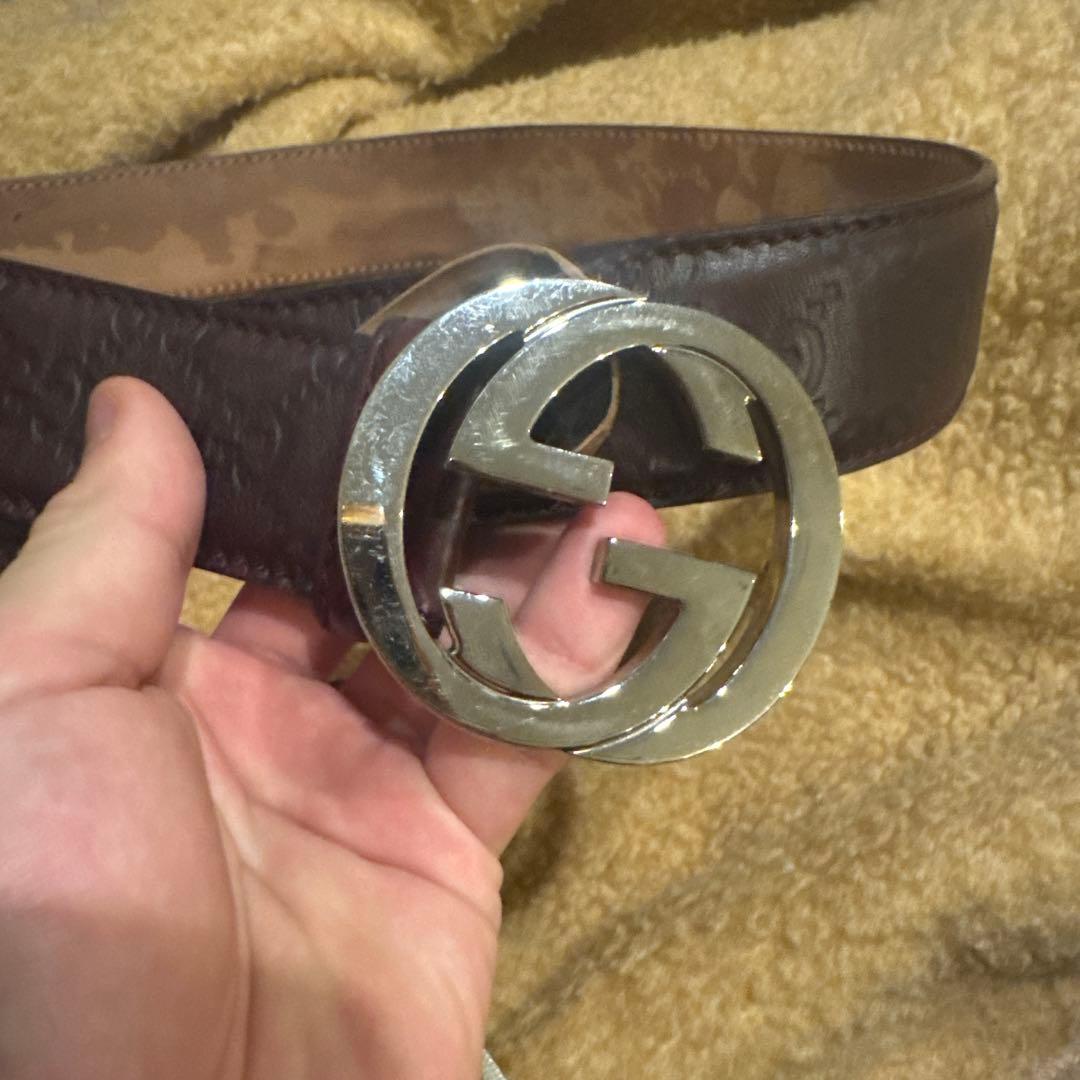 GUCCI ブラウンレザー GGベルト