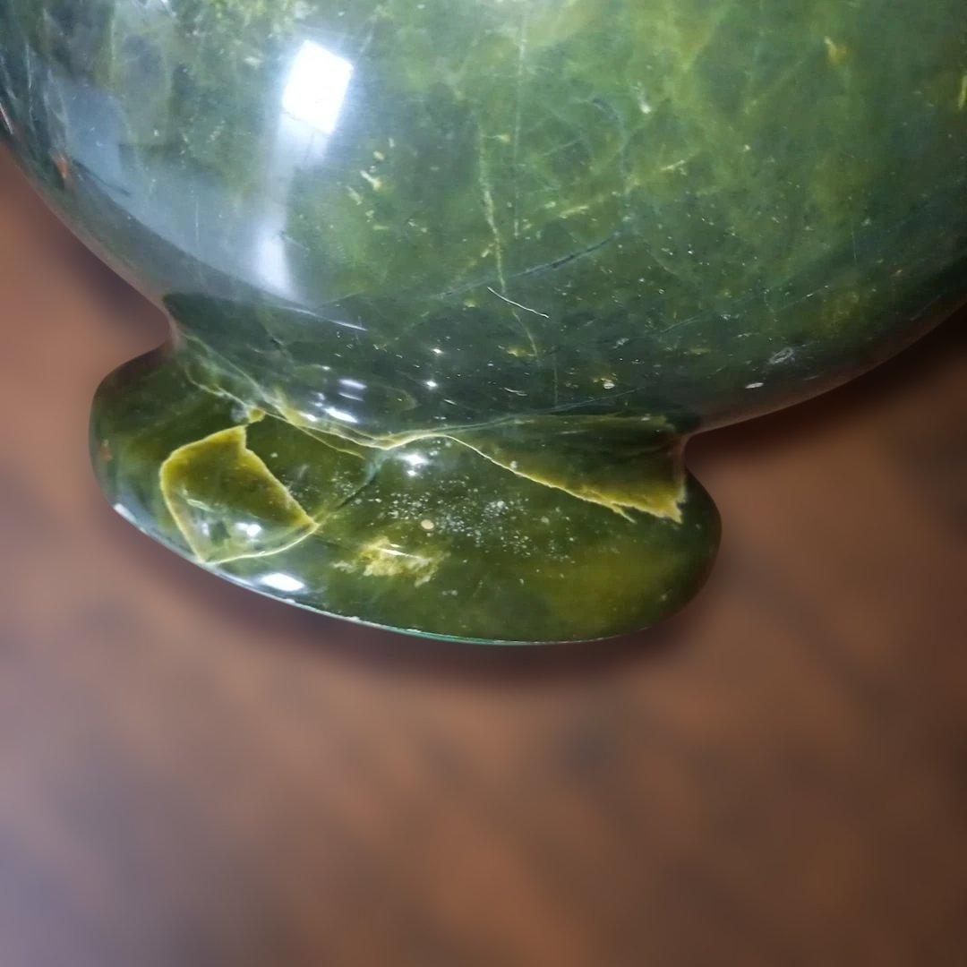 大理石調　花瓶　グリーン　珍品　緑　約６・８キロ　オブジェ　人造石