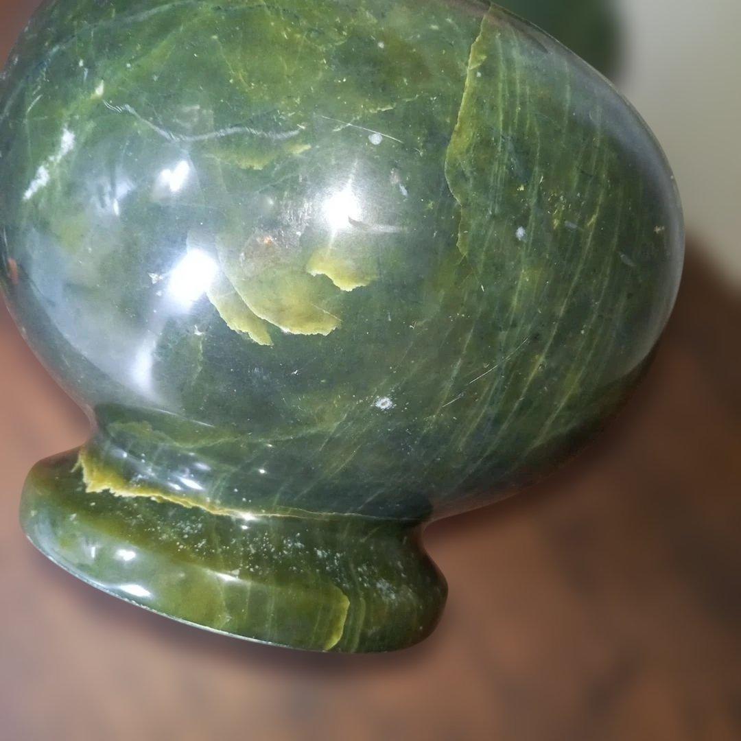 大理石調　花瓶　グリーン　珍品　緑　約６・８キロ　オブジェ　人造石