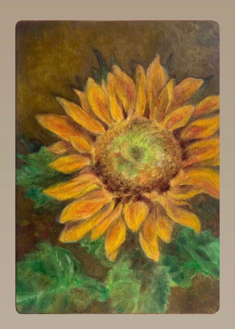 「ひまわり絵画」※原画※真作※直筆サイン入り※額無し