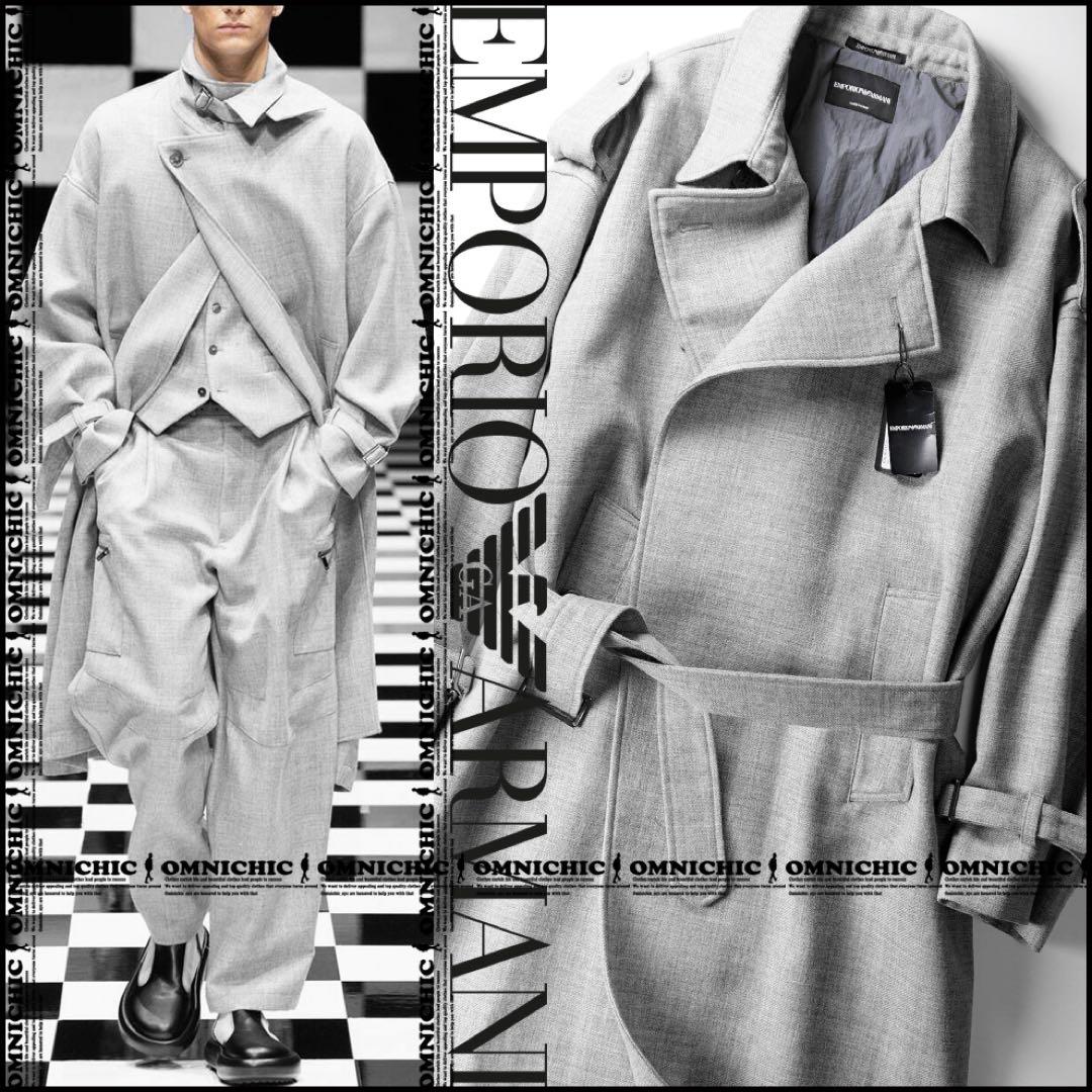 伊製コレクションモデル■新品24万秋冬トレンチコート48エンポリオアルマーニ