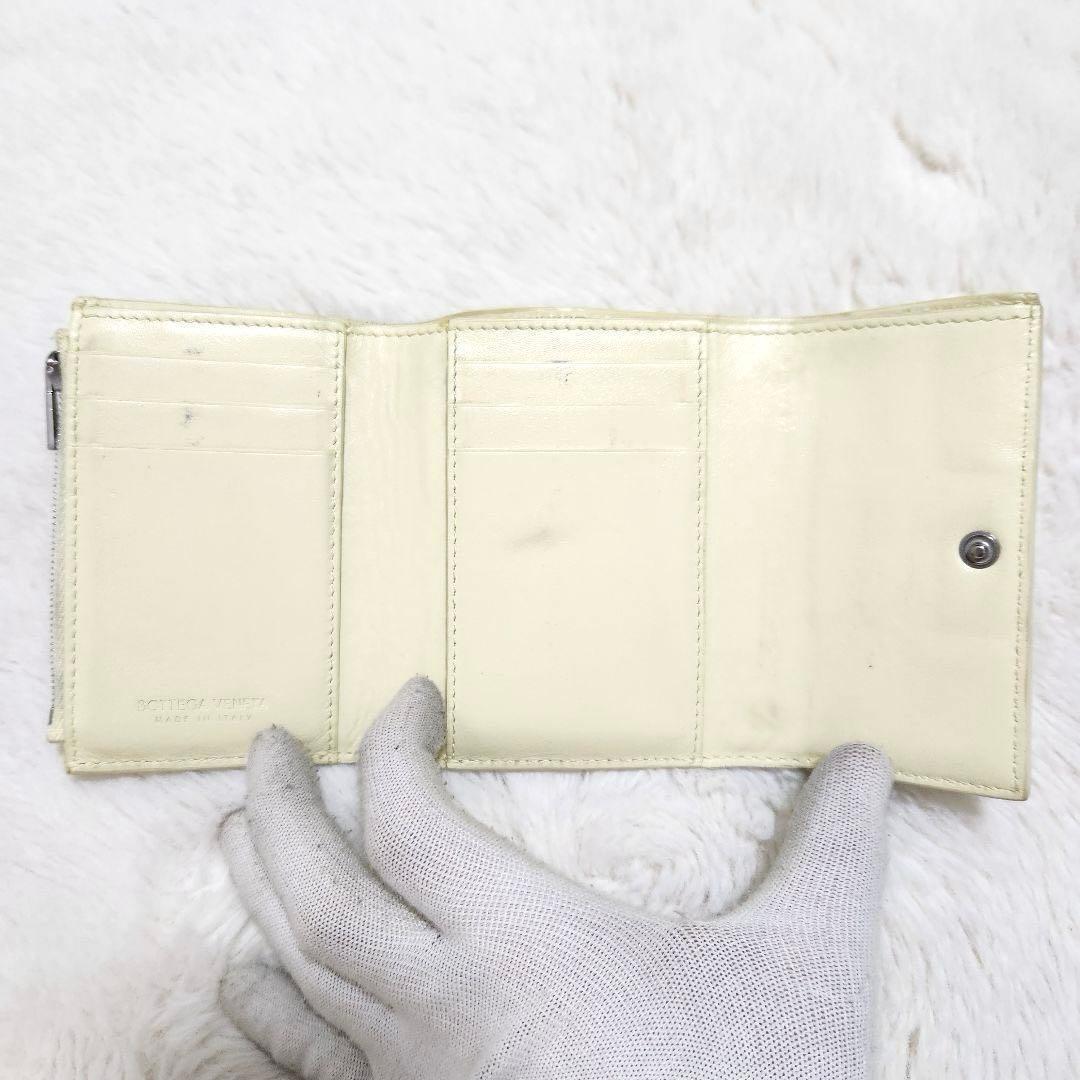 ✨美品　RFID搭載✨ボッテガ　三つ折り　カセット　パステルカラー　イエロー