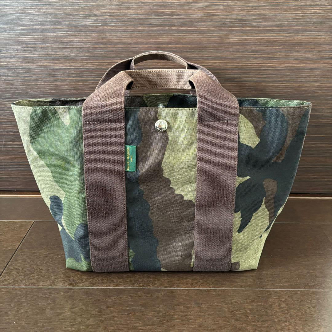 Herve Chapelier エルベシャプリエ カモフラ 迷彩 トートバッグ