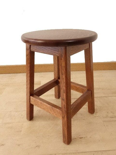 北海道手作り家具　ナラ材　スツール　座面一枚板　勇峰工芸（新）