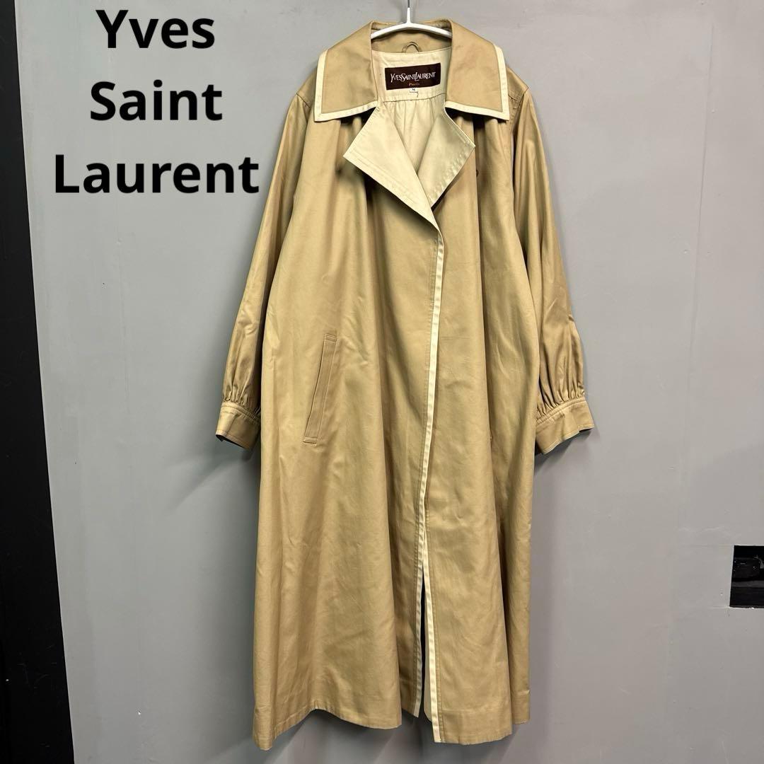 イヴサンローラン　ヴィンテージ　9号　ロングコート トレンチコート　ベージュ