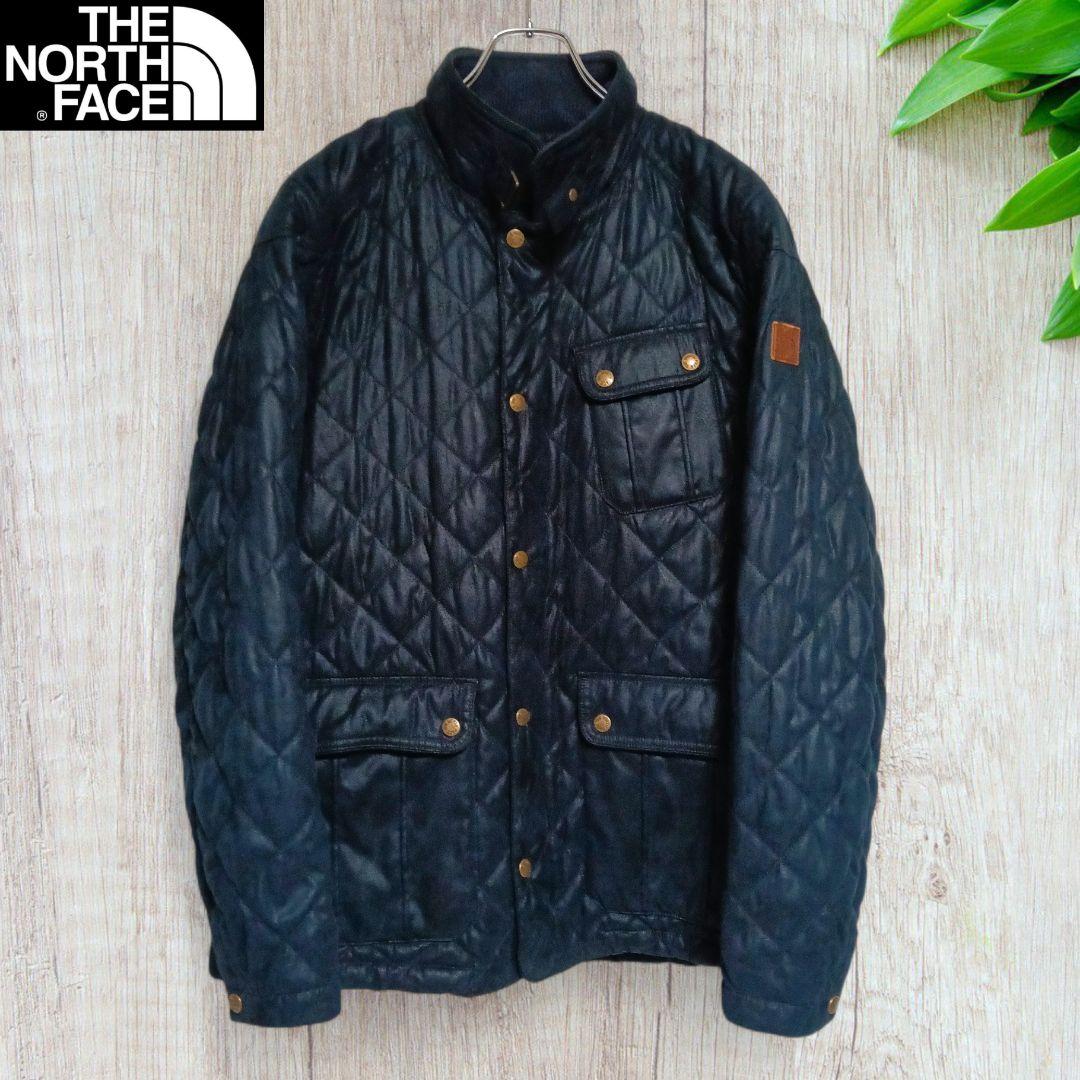ノースフェイス ホワイトレーベルレザー調ボアインナーアウター ネイビー XL