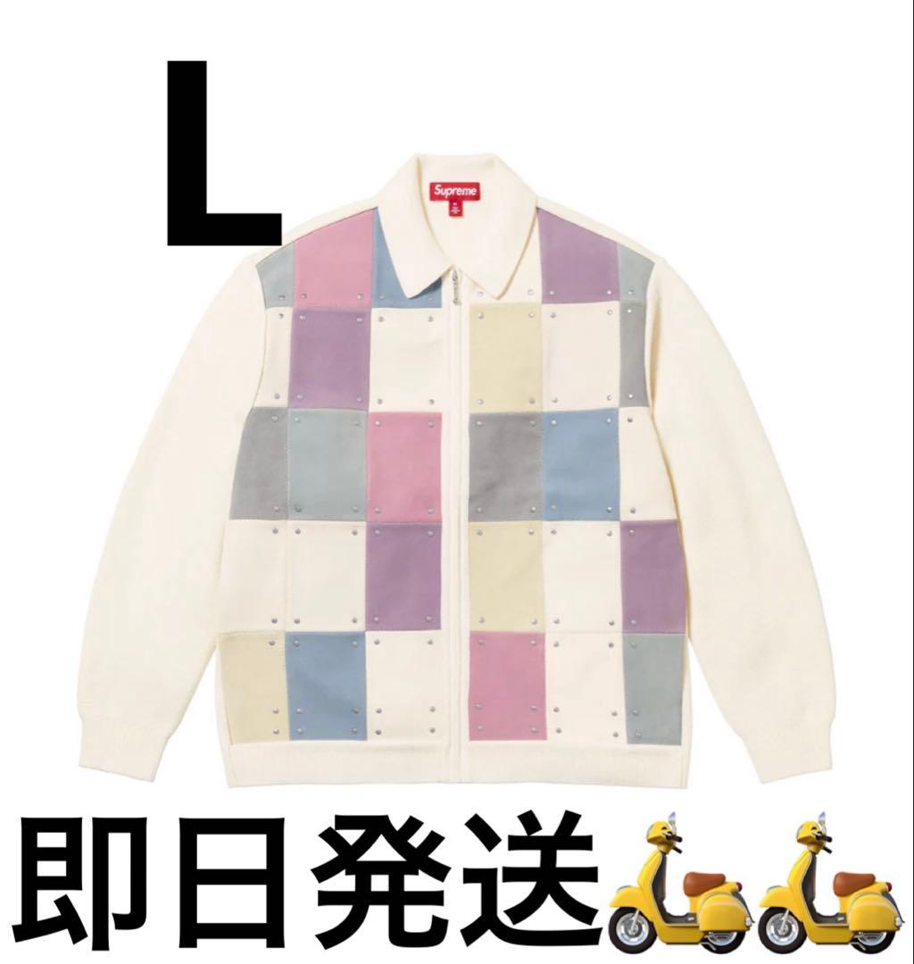 トップス SUPREME Studded Suede Zip Up Cardigan