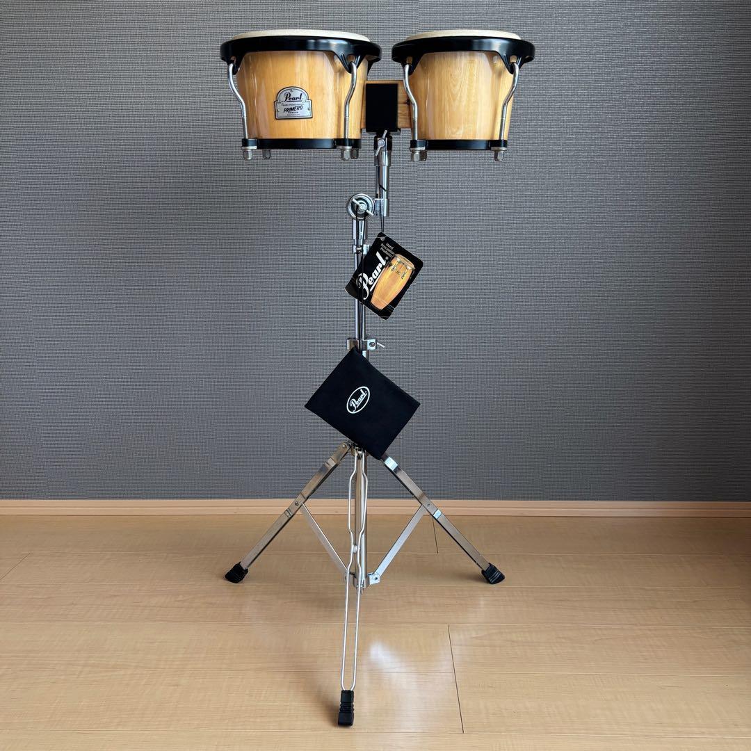 Pearl PRIMERO ボンゴ スタンド付き 本革ヘッド 手触り良好