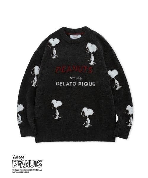 ジェラートピケ 総柄ジャガードプルオーバー　スヌーピー ピーナッツ