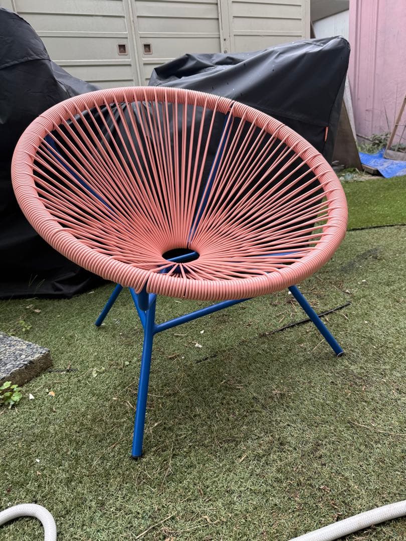 引取　引渡　廃盤 Francfranc ロータスパーソナルチェア ピンク×ブルー