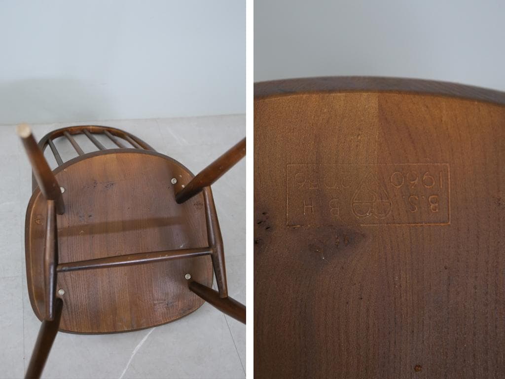 英国アンティークアーコールクエーカーチェア/ダイニングイス(89-115-2)