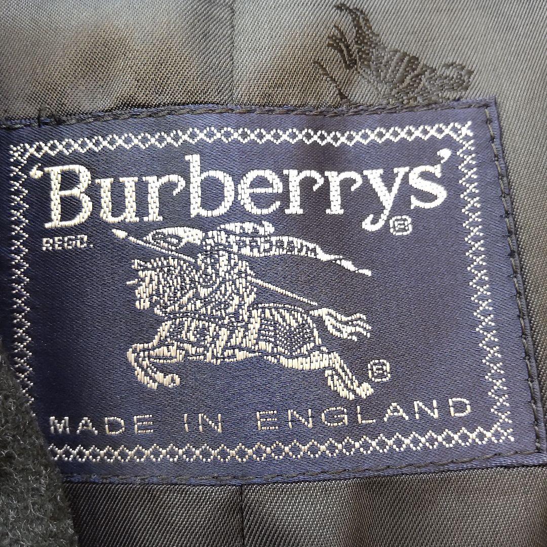 極美品 バーバリー カシミヤ100％ ダブル チェスター ロング コート グレー