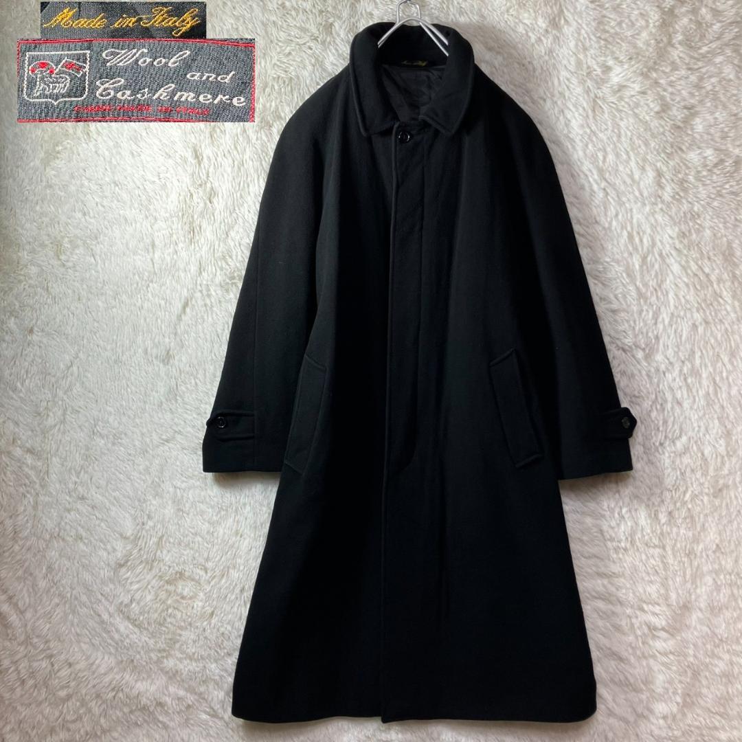 美品 イタリア製 ブルーミングデールズ ロングコート カシミヤ混 L相当