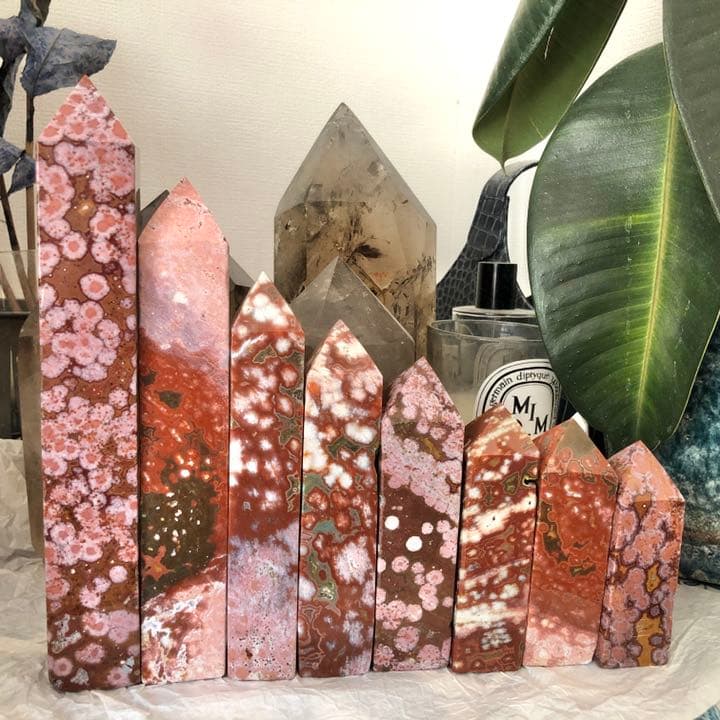 オーシャンジャスパー ピンク/レッド タワーセット