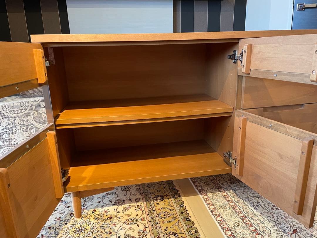 ナチュラルウッド キャビネット 収納