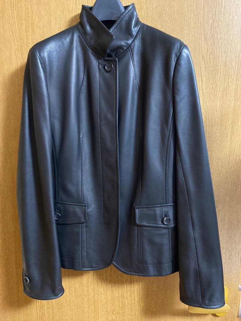 アポロ　バーバリーロンドン　黒 ラムレザー ジャケット