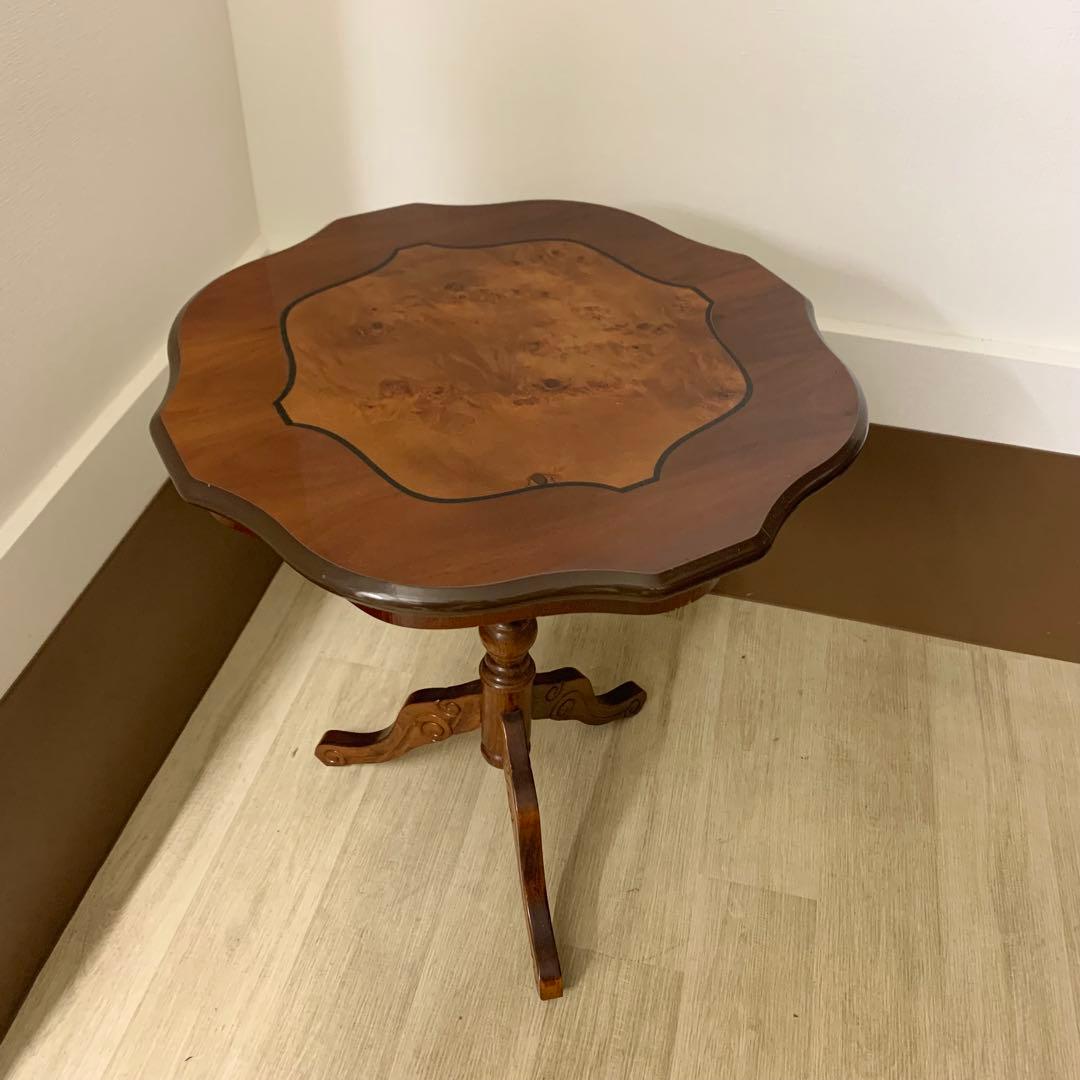 【美品】イタリー サイドテーブル 象嵌 彫刻 クラシック 西洋